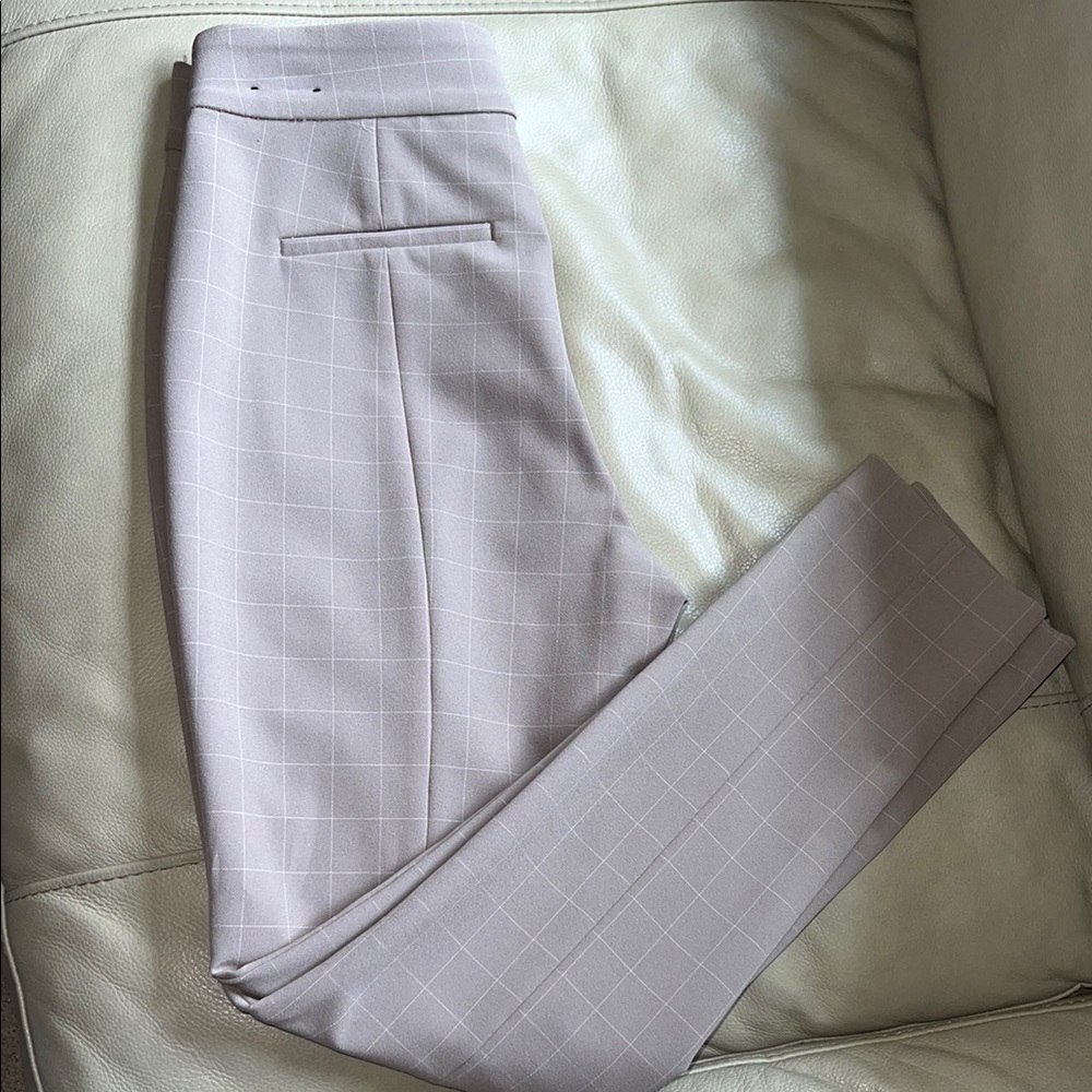 Express Soft Gray Plaid Trousers